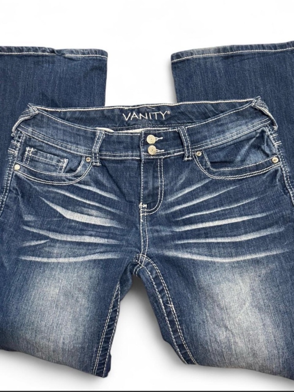 Vanity Women's Blue Boot Cut Jeans with Fading design